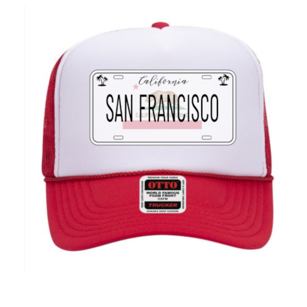 "California License Plate" Graphic Foam Trucker Cap