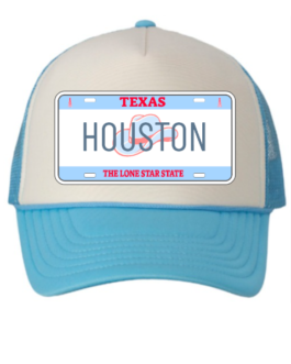 "Texas License Plate - Houston" Graphic Foam Trucker Cap