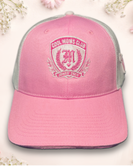 “Cool Moms Club Crest” – Custom Personalized Six Panel Mesh Back Trucker